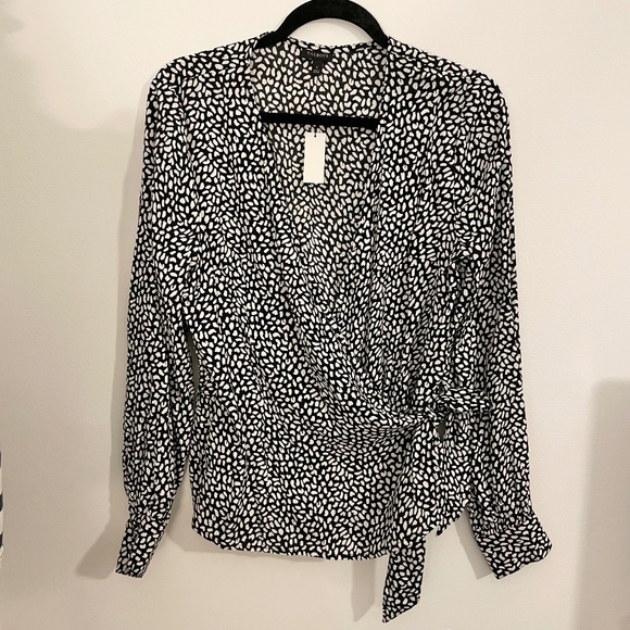 NWT Talbots Printed Wrap Blouse - Picture 1 of 8